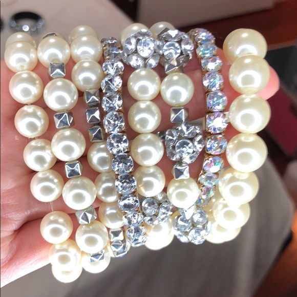 Pearl crystal daimond bracelet with mixing jewelry - Picture 6 of 8